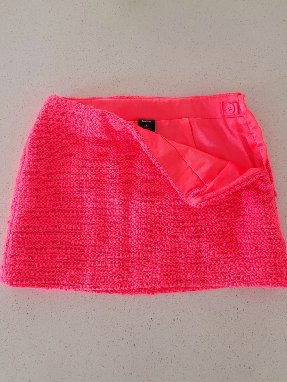 GapKids Hot Pink Bouclé Skirt, Size 7(Girls) Regular